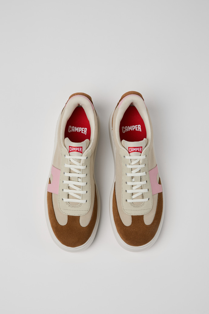 Camper Runner K21 - Mehrfarbiger Damensneaker aus Textil und Nubukleder.