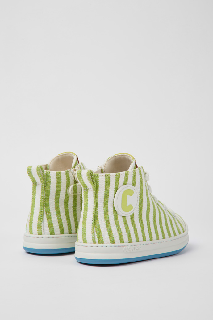 Camper Runner - Weiß-grüner Kindersneaker aus Textil