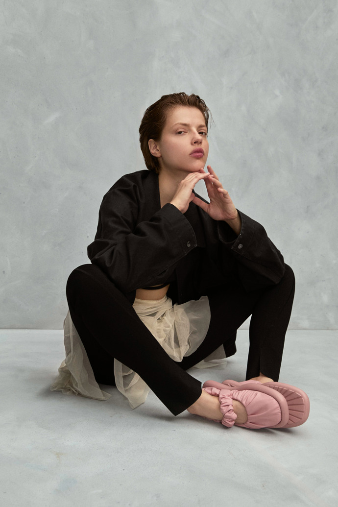 Camper Onda - Rosafarbener Mary Jane-Damenschuh aus Textil