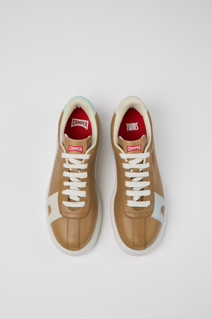 Camper Twins - Braune Ledersneaker für Damen