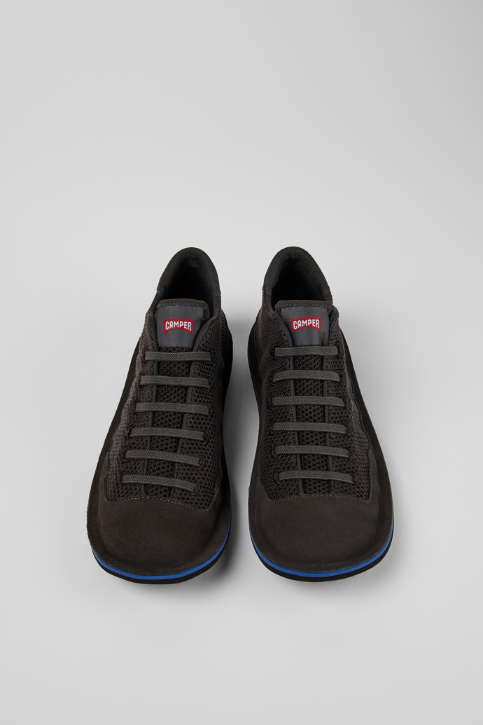 Camper Beetle - Graue Herrenbasketballstiefel aus Textil/Nubukleder