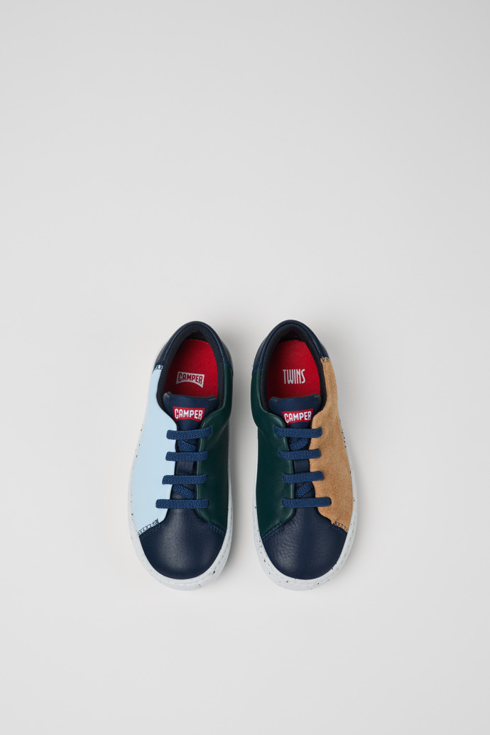 Camper Twins - Mehrfarbige Kindersneaker aus Leder und Nubukleder