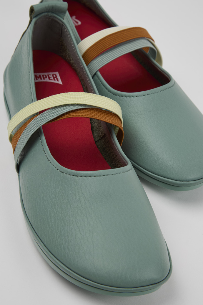Camper Twins - Grüne Leder-Mokassins für Damen.
