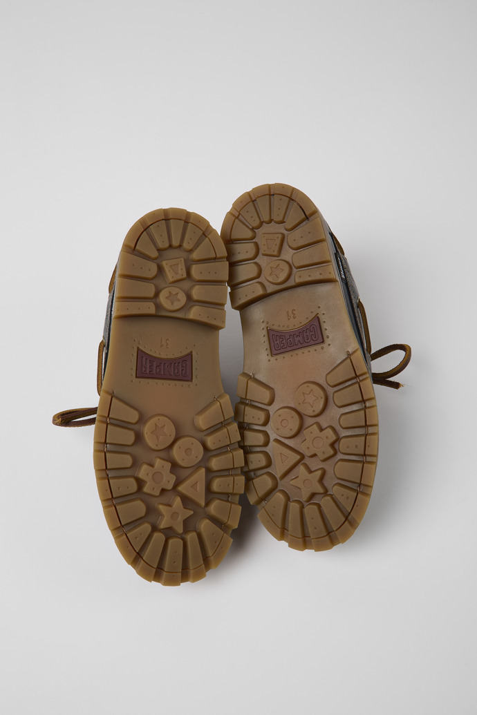 Camper Compas - Blauer Kinderschuh aus Leder im Marinelook.
