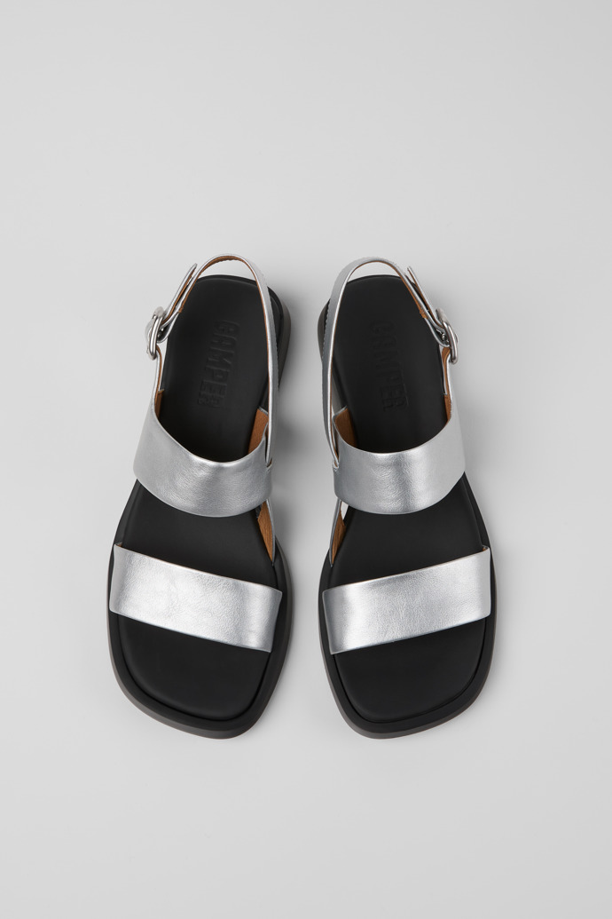 Camper Dana - Graue Ledersandale für Damen.