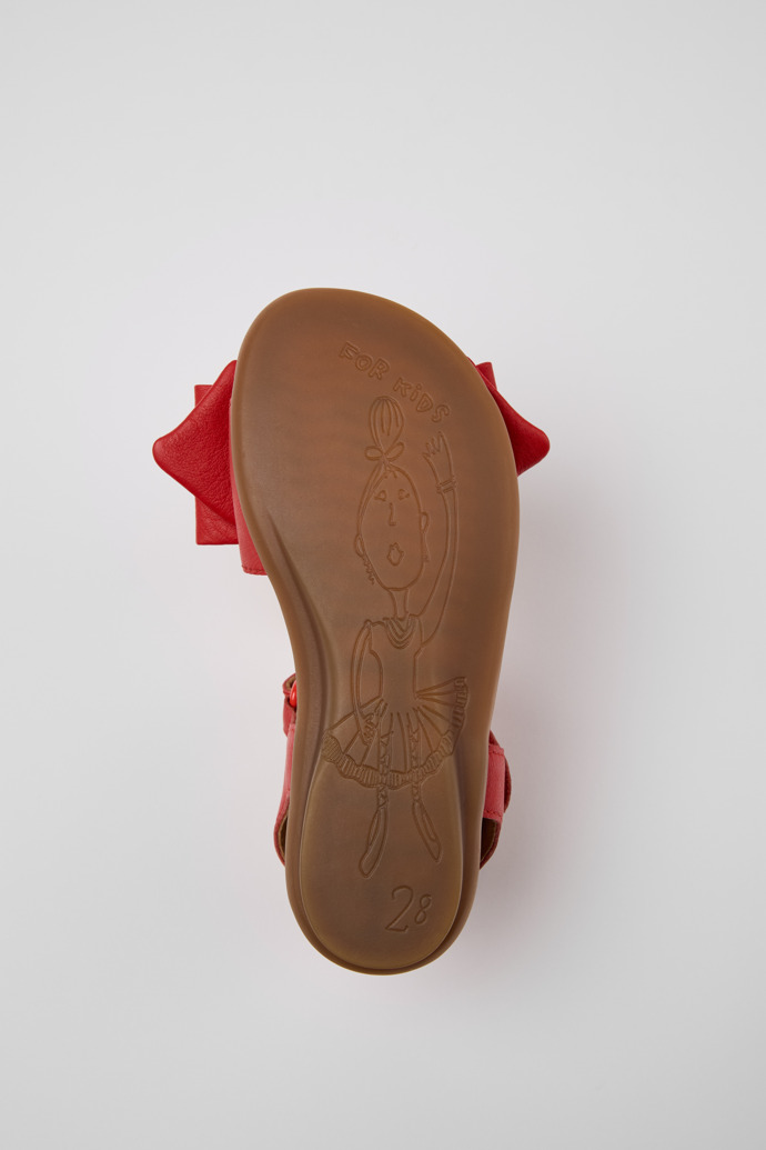 Camper Right - Rote Kindersandalen aus Leder.