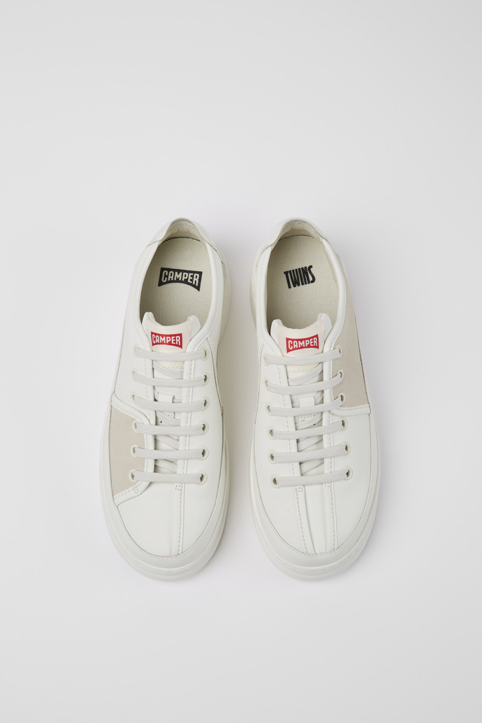 Camper Twins - Weiß-bunter Damensneaker aus recyceltem Leder