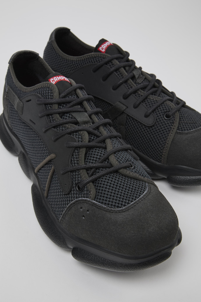 Camper Karst Sorona® - Grau-schwarze Herrensneaker aus Textil