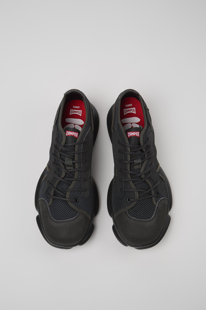 Camper Karst Sorona® - Grau-schwarze Herrensneaker aus Textil