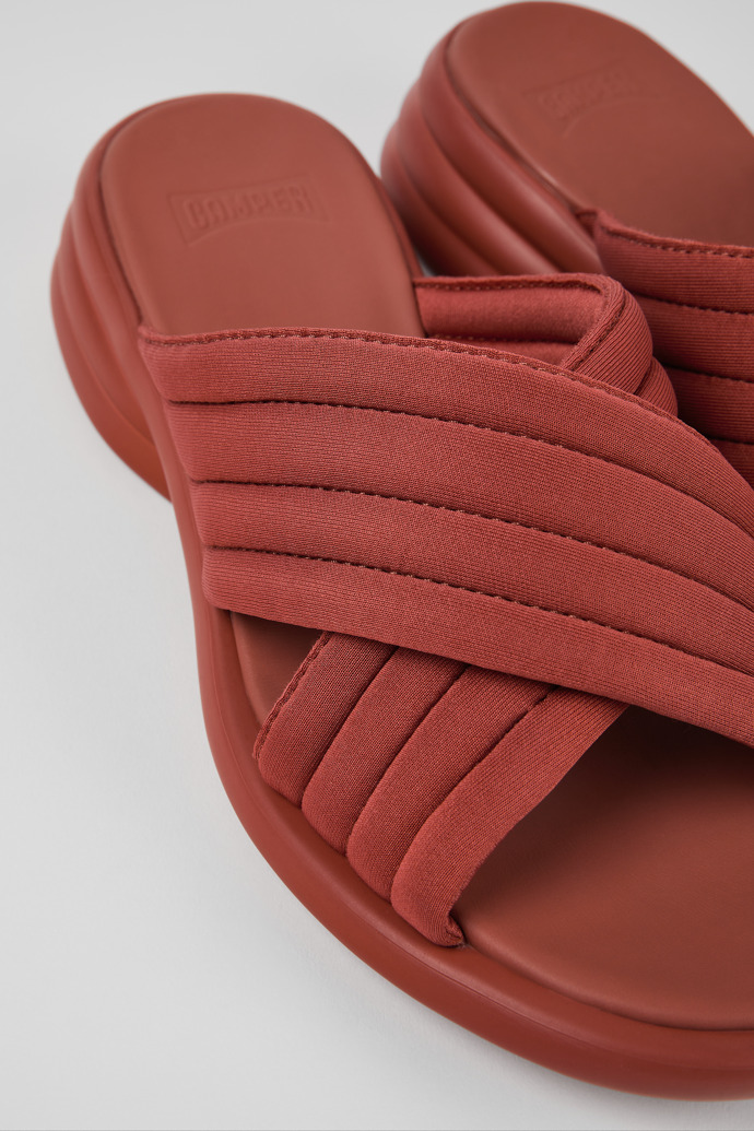 Camper Spiro - Rote Damensandalen aus Textil mit Kreuzriemen