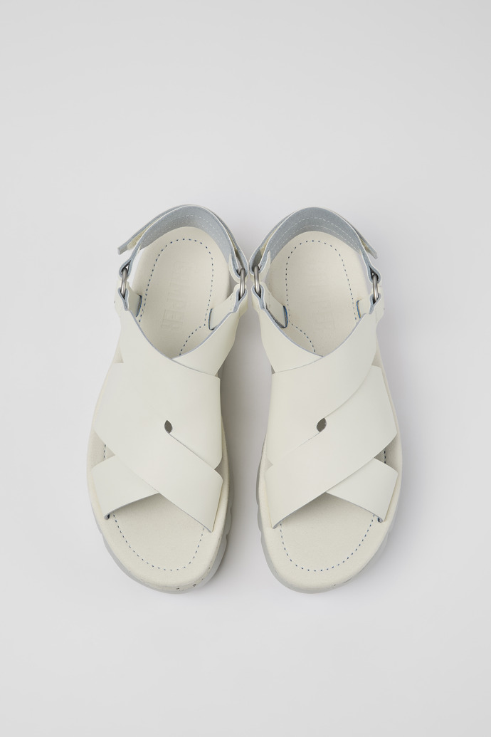 Camper Oruga Up - Weiße Ledersandalen für Damen