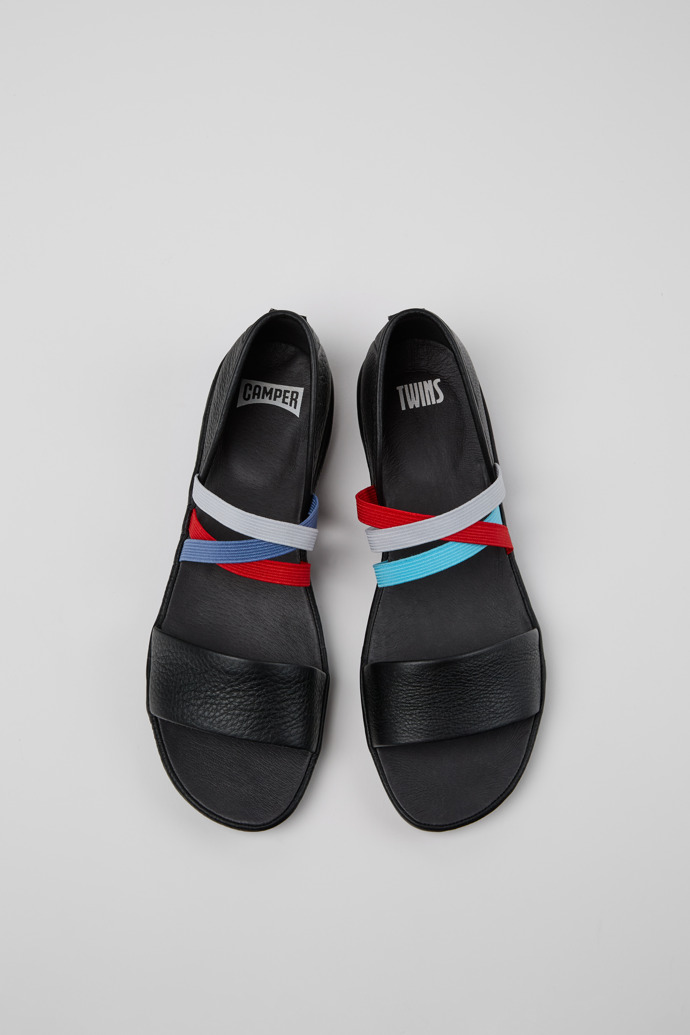 Camper Twins - Schwarze Ledersandale für Damen.