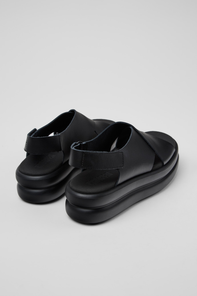 Camper Pelotas Flota Up - Schwarze Ledersandale für Damen.