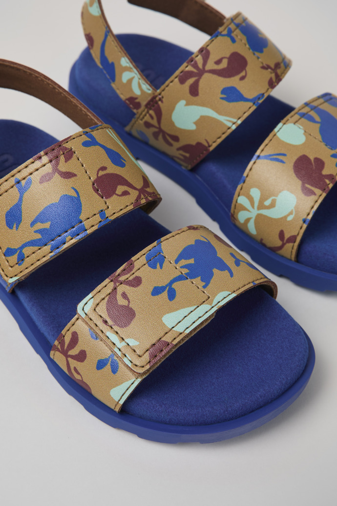 Camper Brutus Sandal - Mehrfarbige Ledersandalen mit Doppelriemen
