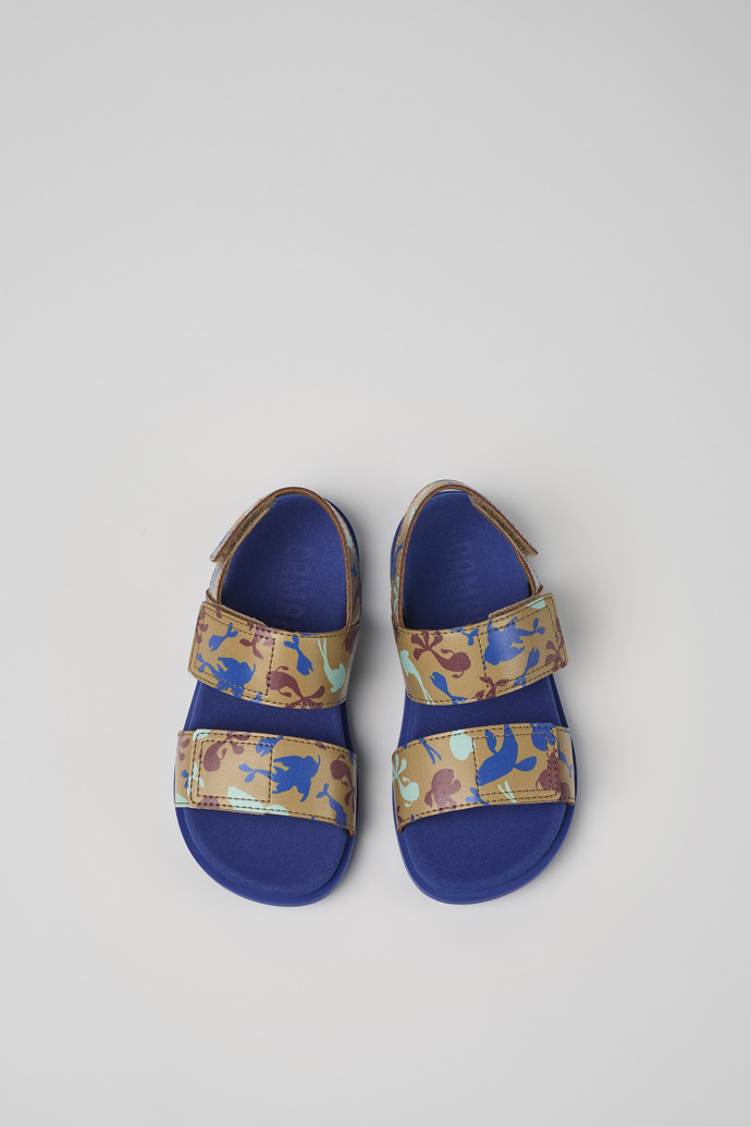 Camper Brutus Sandal - Mehrfarbige Ledersandalen mit Doppelriemen