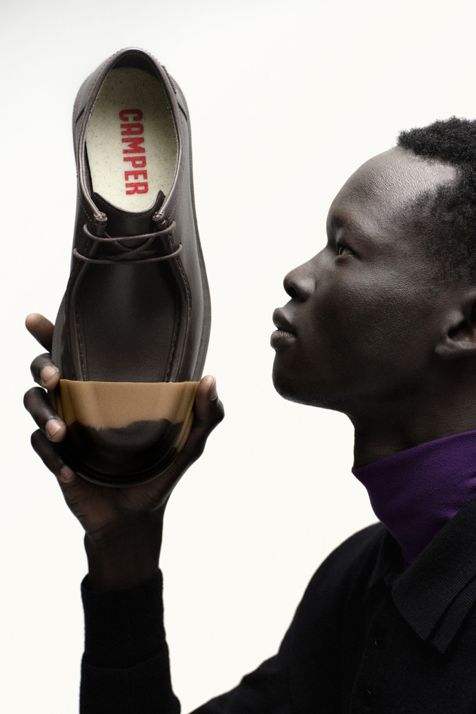 Camper Junction - Brauner Herrenschuh aus Leder.
