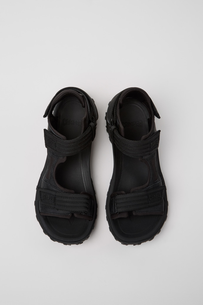 Camper Drift Trail Sandal - Schwarze Sandalen aus recyceltem PET/Leder für Herren.