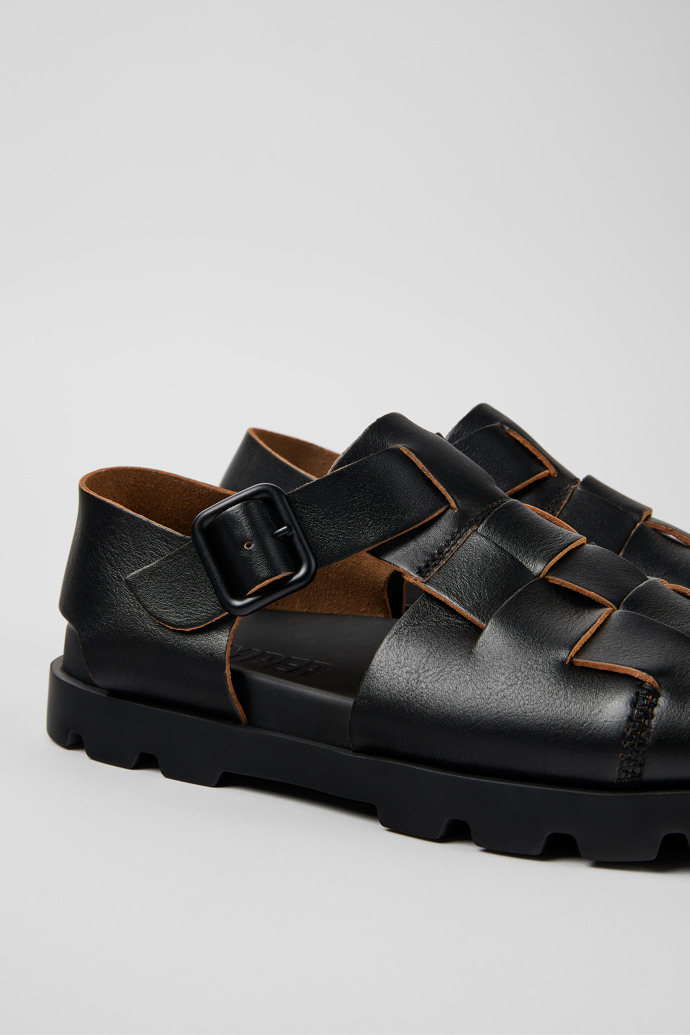 Camper Brutus Sandal - Schwarze Herrensandalen aus Leder