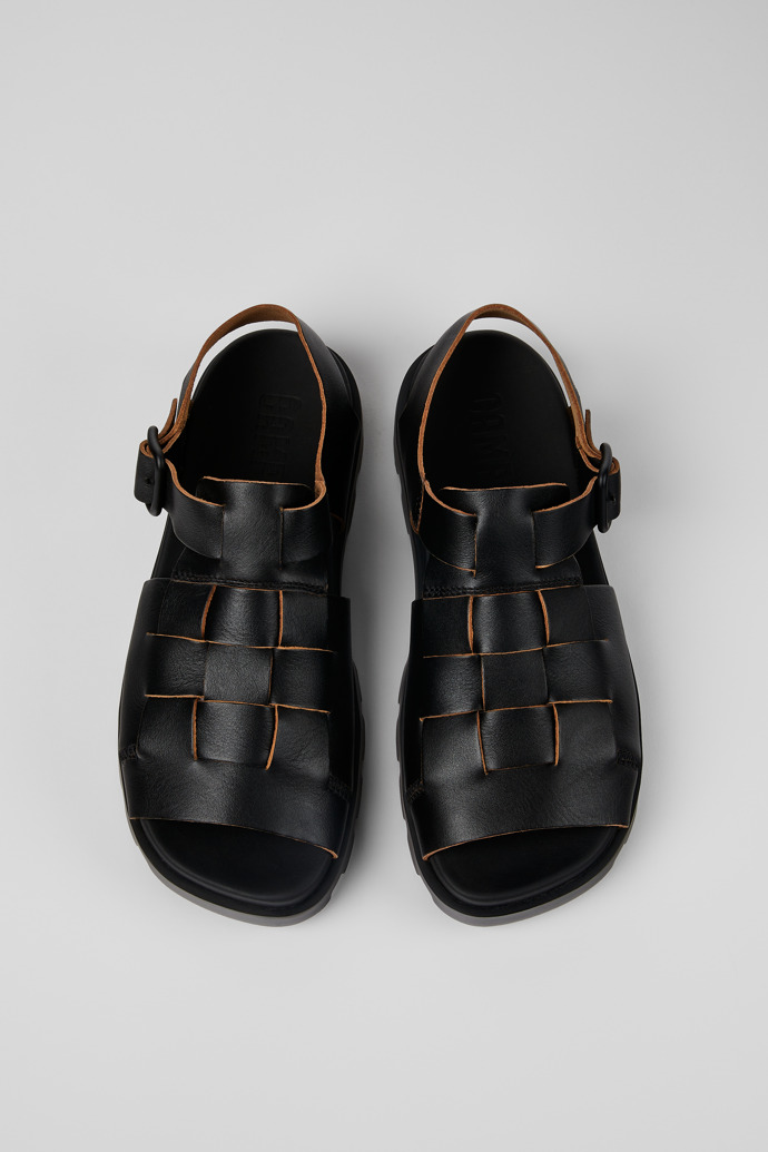 Camper Brutus Sandal - Schwarze Herrensandalen aus Leder