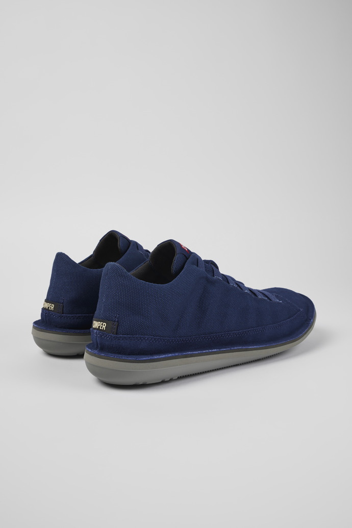 Camper Beetle - Blaue Herrenbasketballstiefel aus Textil/Nubukleder