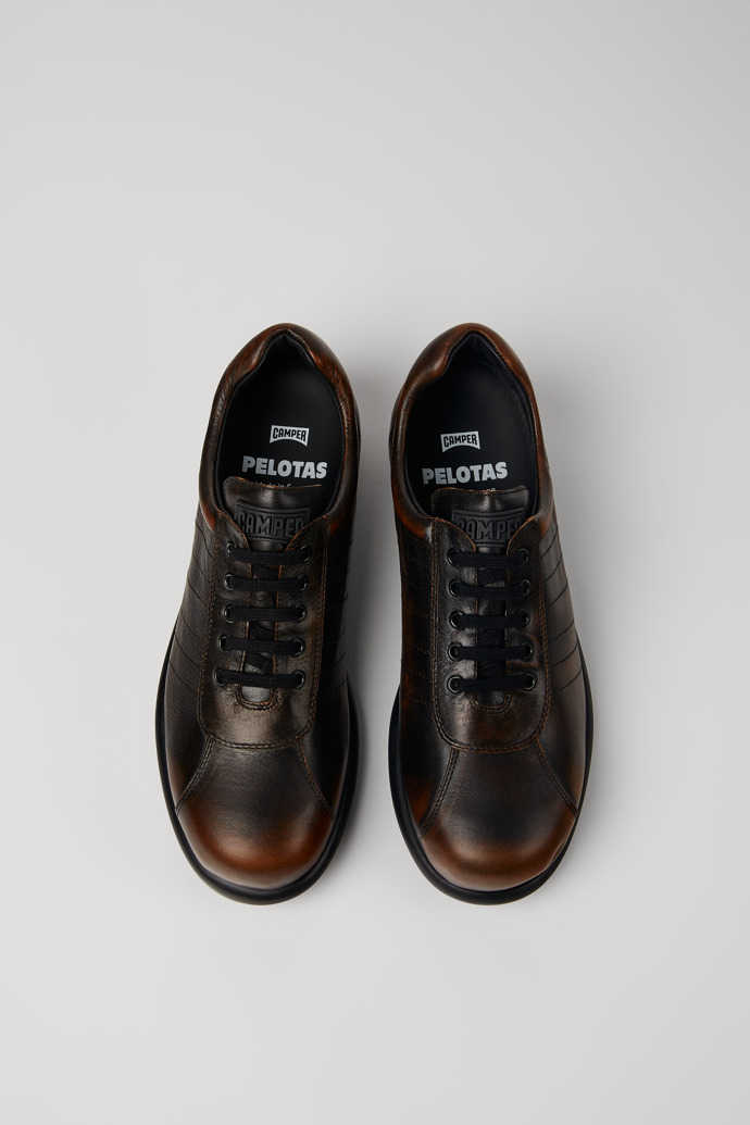Camper Pelotas - Schwarz-braune Lederschuhe für Herren