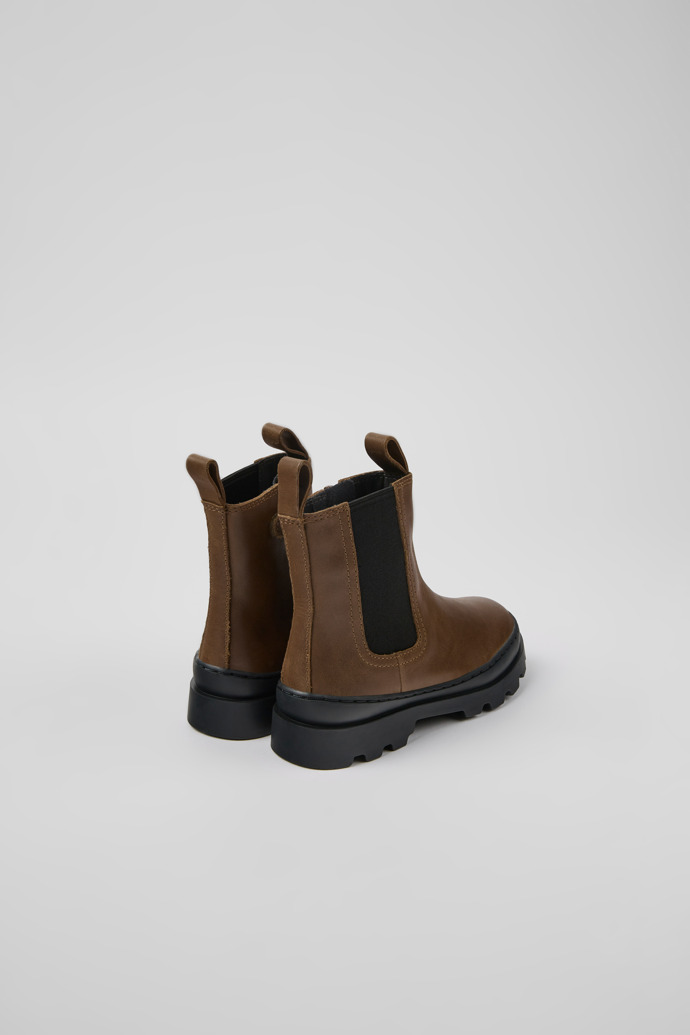 Camper Brutus - Brauner Kinder-Chelseastiefel aus Leder