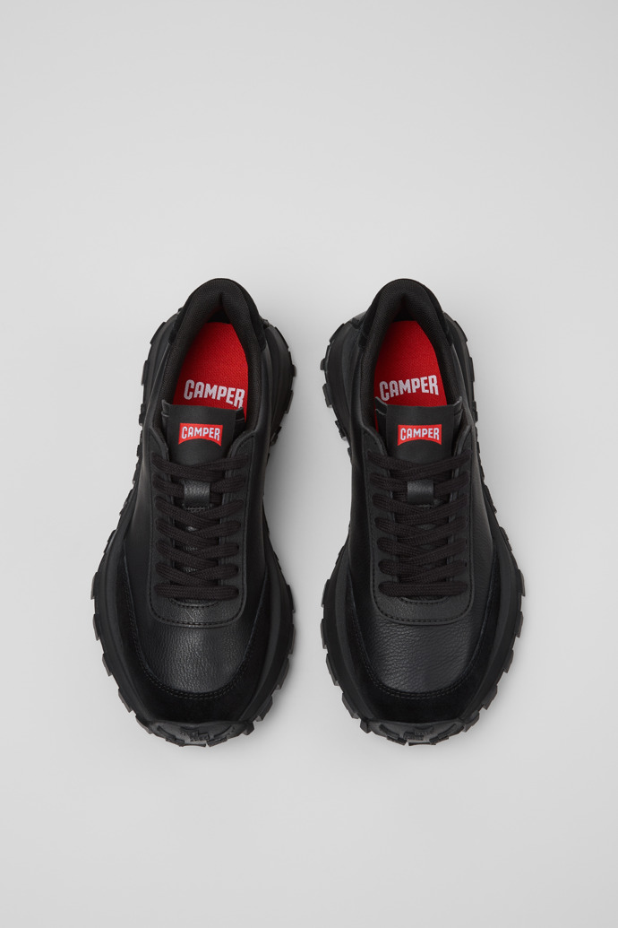 Camper Drift Trail - Schwarzer Damensneaker aus recyceltem PET und Leder.