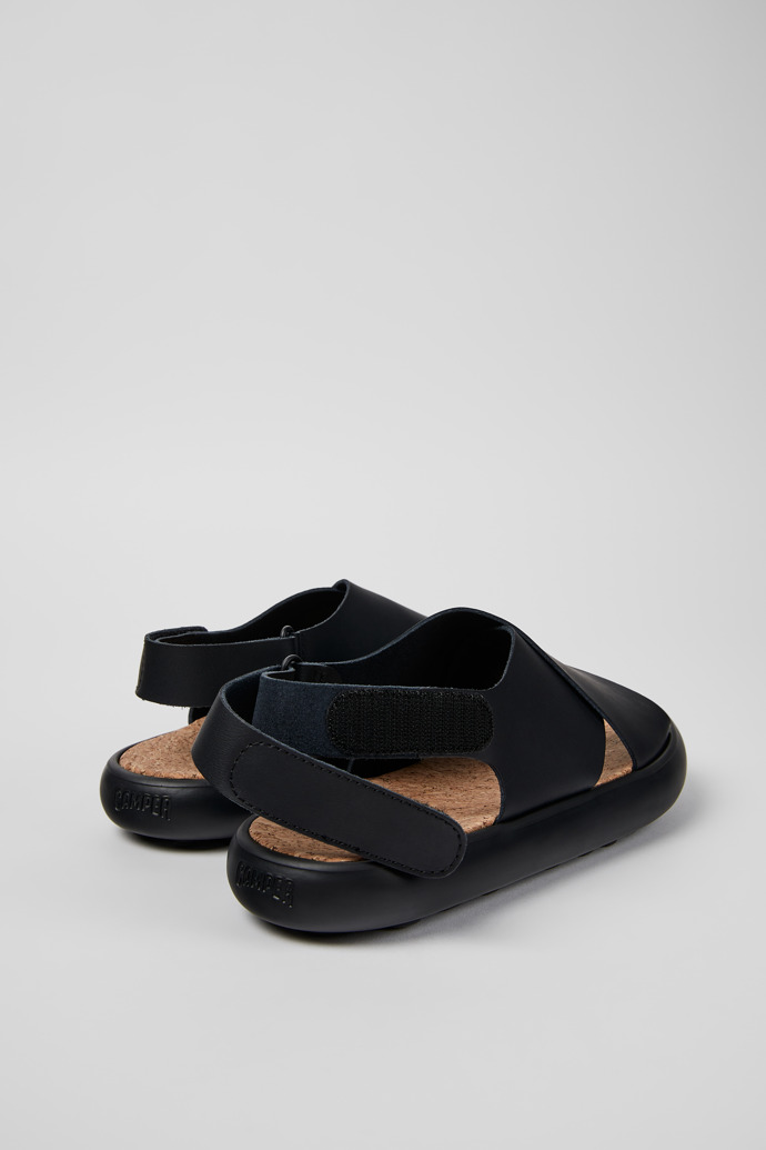 Camper Pelotas Flota - Schwarze Damensandalen aus Leder mit Kreuzriemen