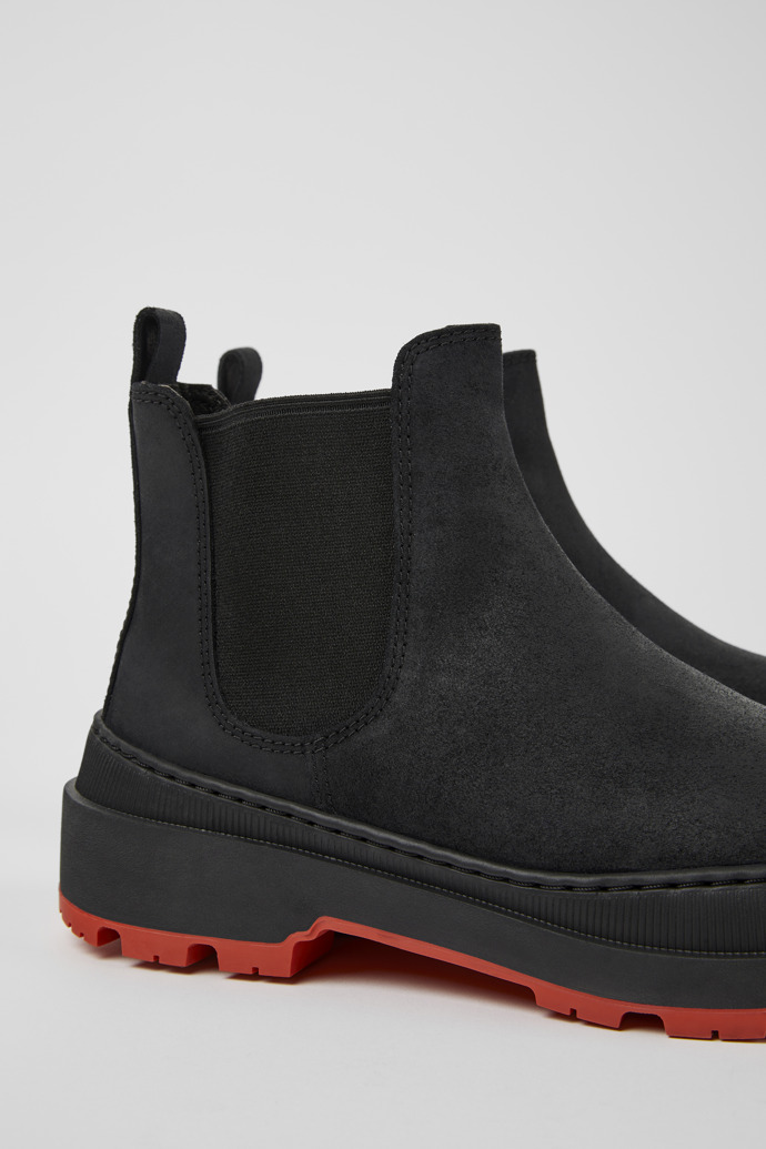Camper Brutus Trek MICHELIN - Schwarze Damenstiefelette aus Nubukleder