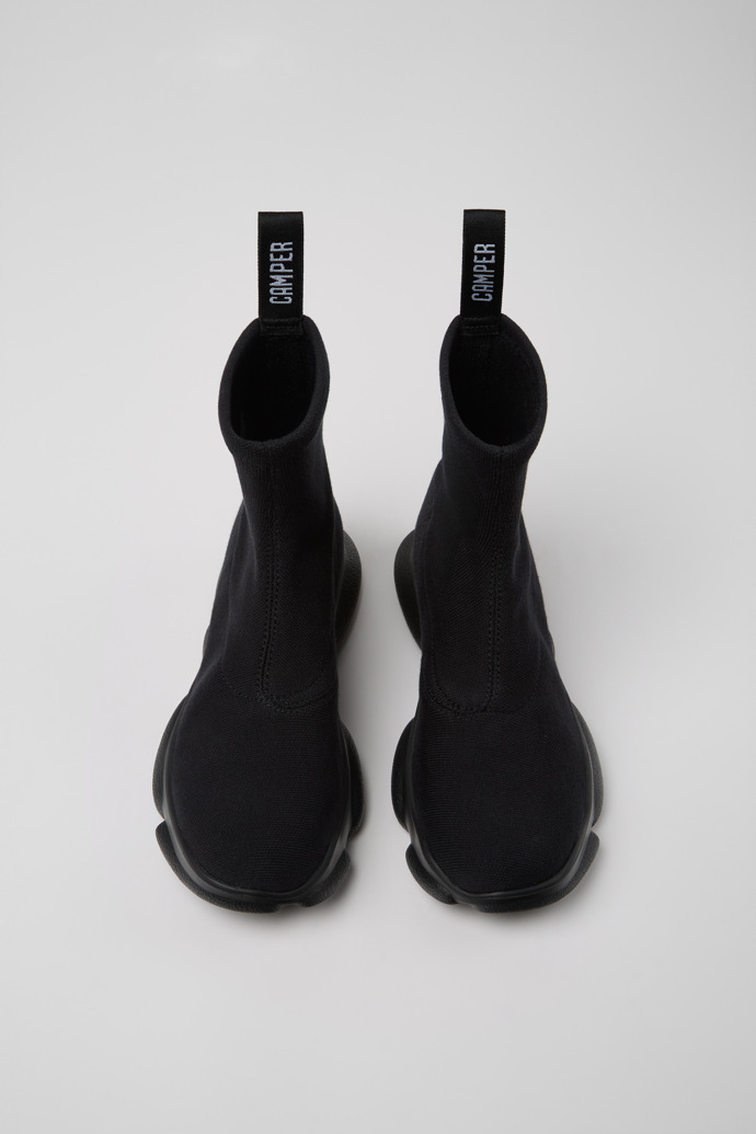 Camper Karst - Schwarze Midiboots aus TENCEL® Lyocell für Damen.