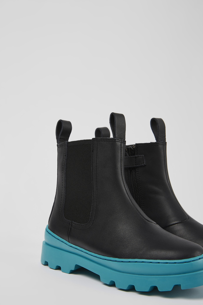 Camper Brutus - Schwarzer Kinder-Chelseastiefel aus Leder