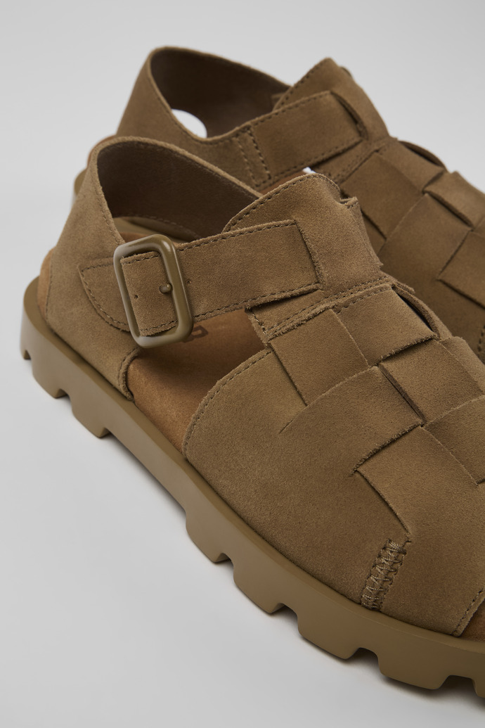 Camper Brutus Sandal - Braune Damensandale aus Nubukleder