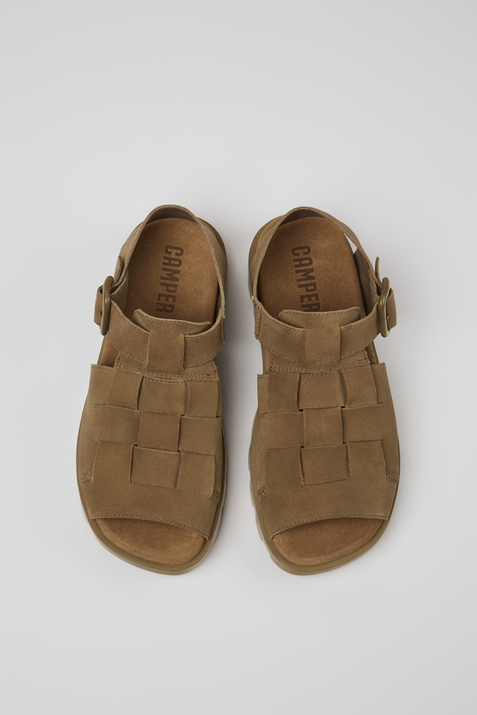 Camper Brutus Sandal - Braune Damensandale aus Nubukleder