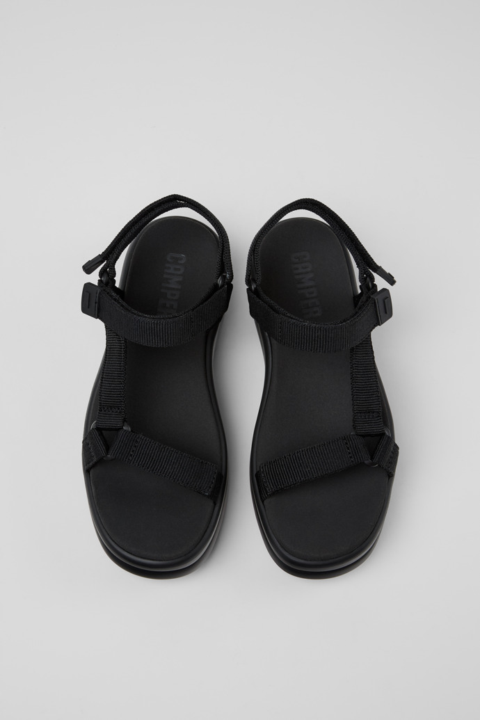 Camper Pelotas Flota Up - Schwarze Damen-Sandale aus Recycling-PET.