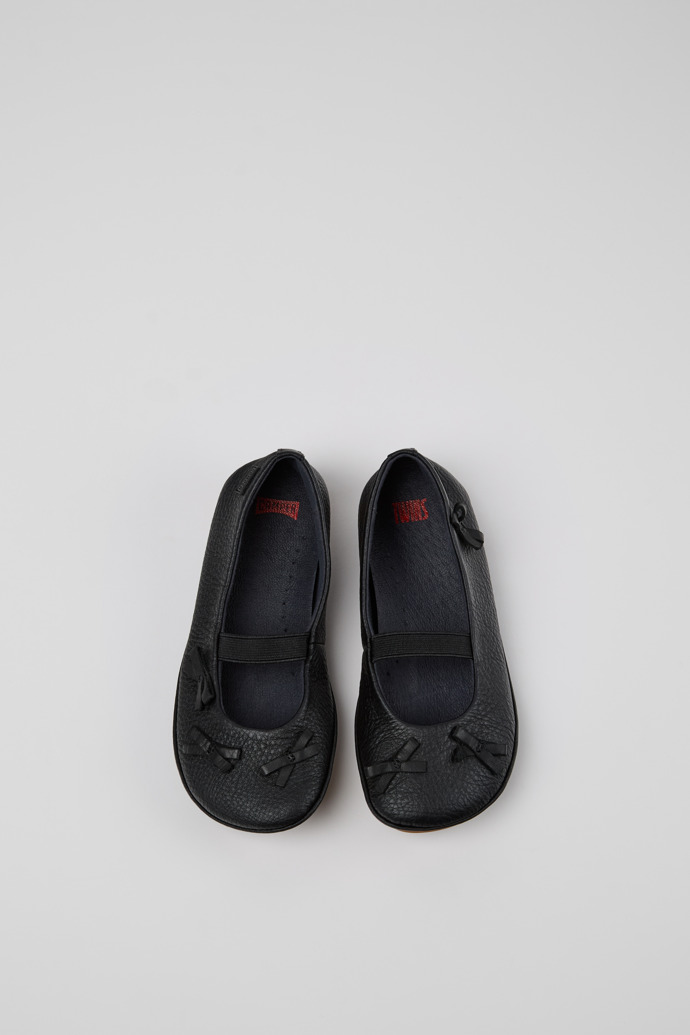 Camper Twins - Schwarzer Kinderballerina aus Leder.