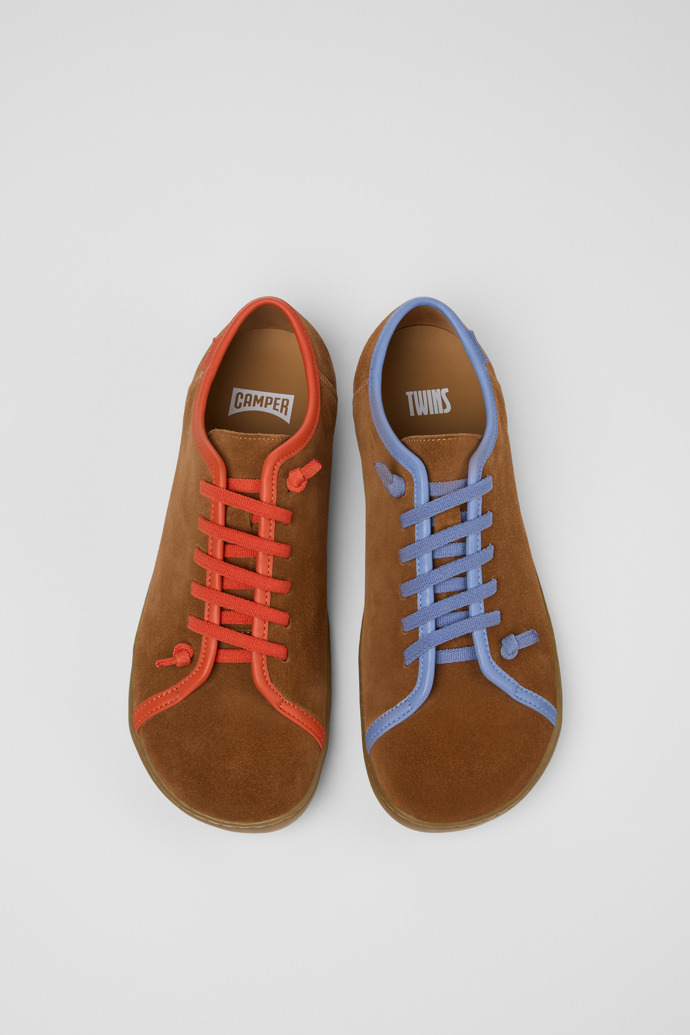 Camper Twins - Mehrfarbiger Herrenschuh aus Leder und Veloursleder.