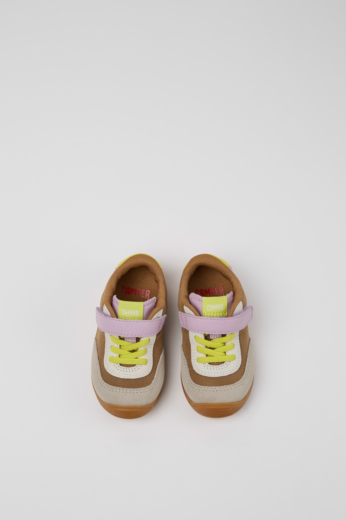 Camper Dadda - Braune Kindersneaker aus Textil und Leder