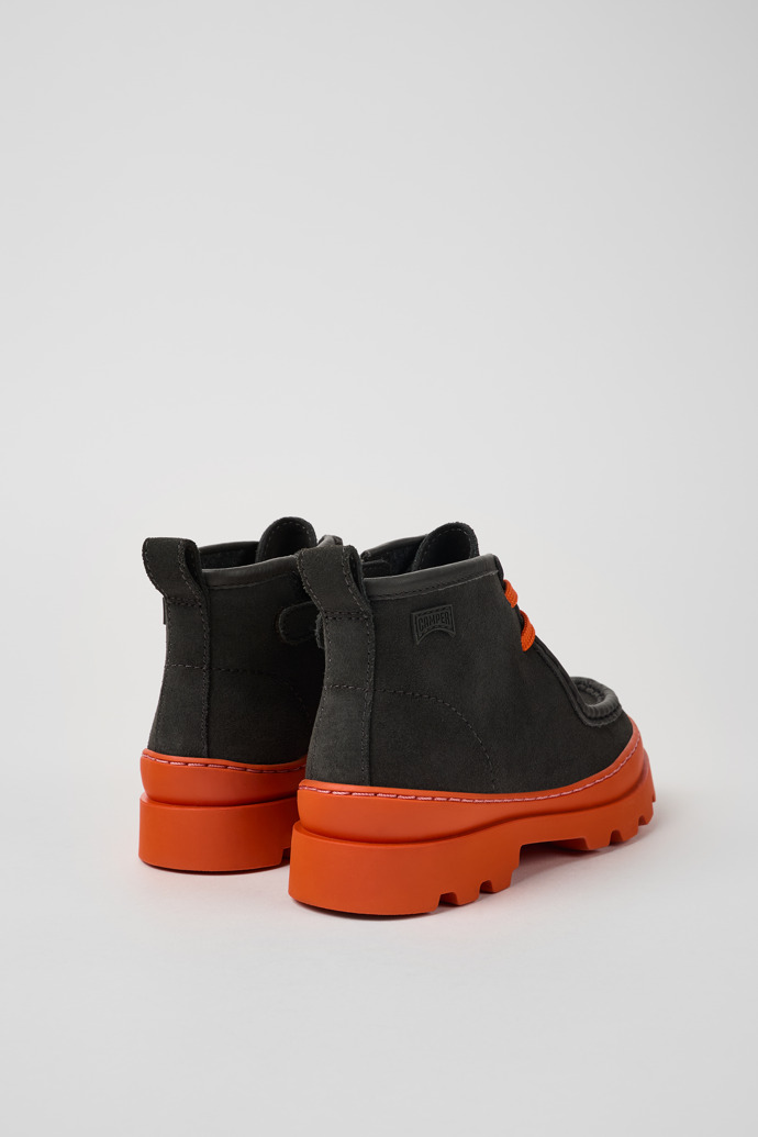 Camper Brutus - Graue Stiefeletten aus Leder und Nubukleder für Kinder