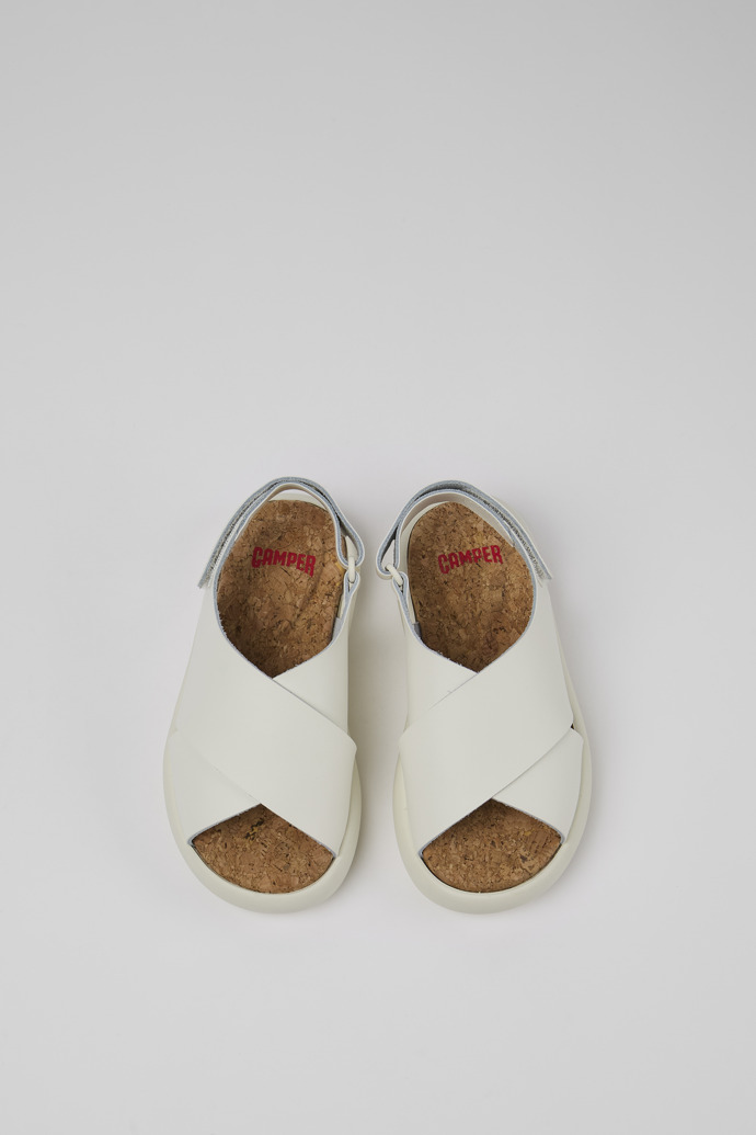 Camper Pelotas Flota - Weiße Ledersandalen mit Kreuzriemen