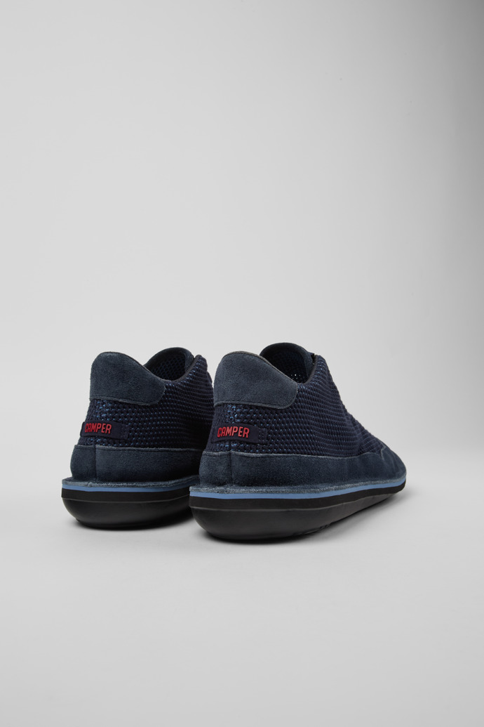 Camper Beetle - Blaue Kinderstiefelette aus Mesh und Nubukleder von TENCEL™.