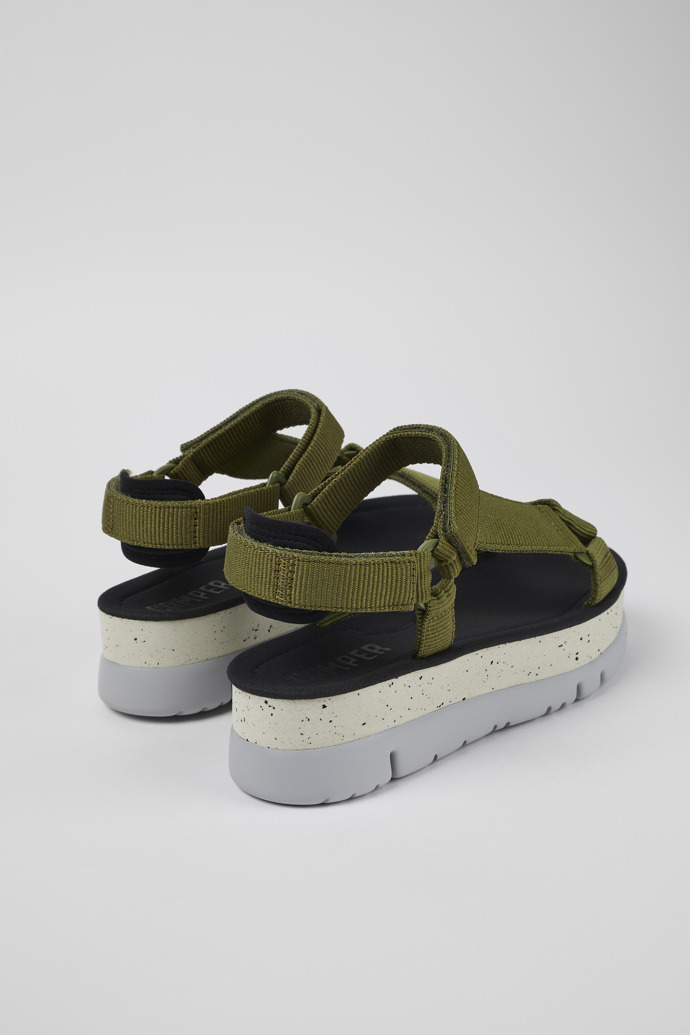 Camper Oruga Up - Grüne Damensandalen aus Textil