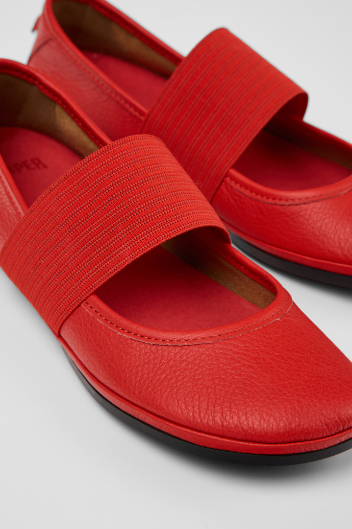 Camper Right Nina - Rote Lederballerinas für Damen.