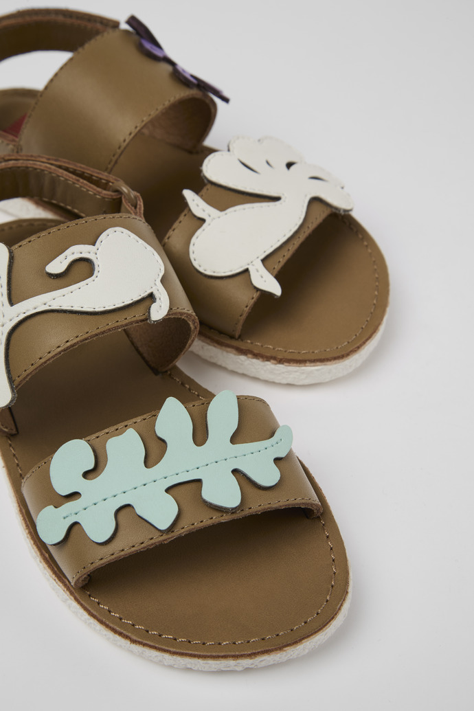 Camper Twins - Braune Ledersandalen mit Doppelriemen