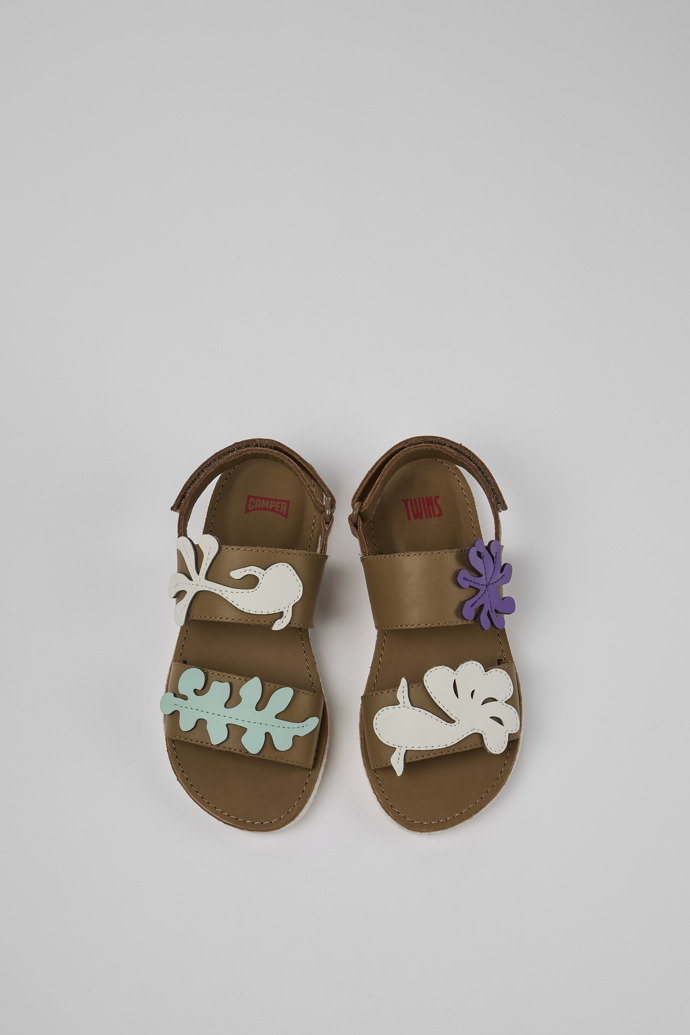 Camper Twins - Braune Ledersandalen mit Doppelriemen