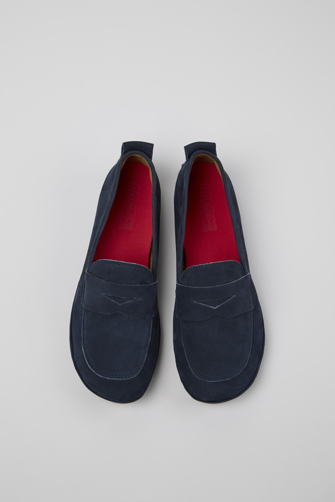 Camper Right - Blauer Damenschuh aus Nubukleder.