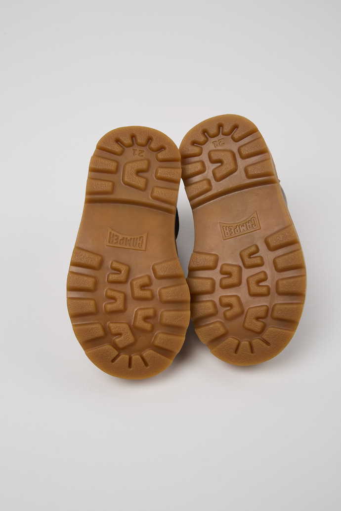 Camper Brutus - Silberne Lederstiefeletten für Kinder.