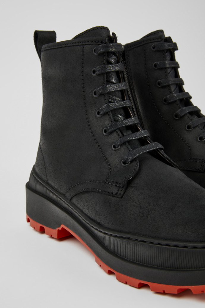 Camper Brutus Trek MICHELIN - Schwarze Damenstiefelette aus Nubukleder