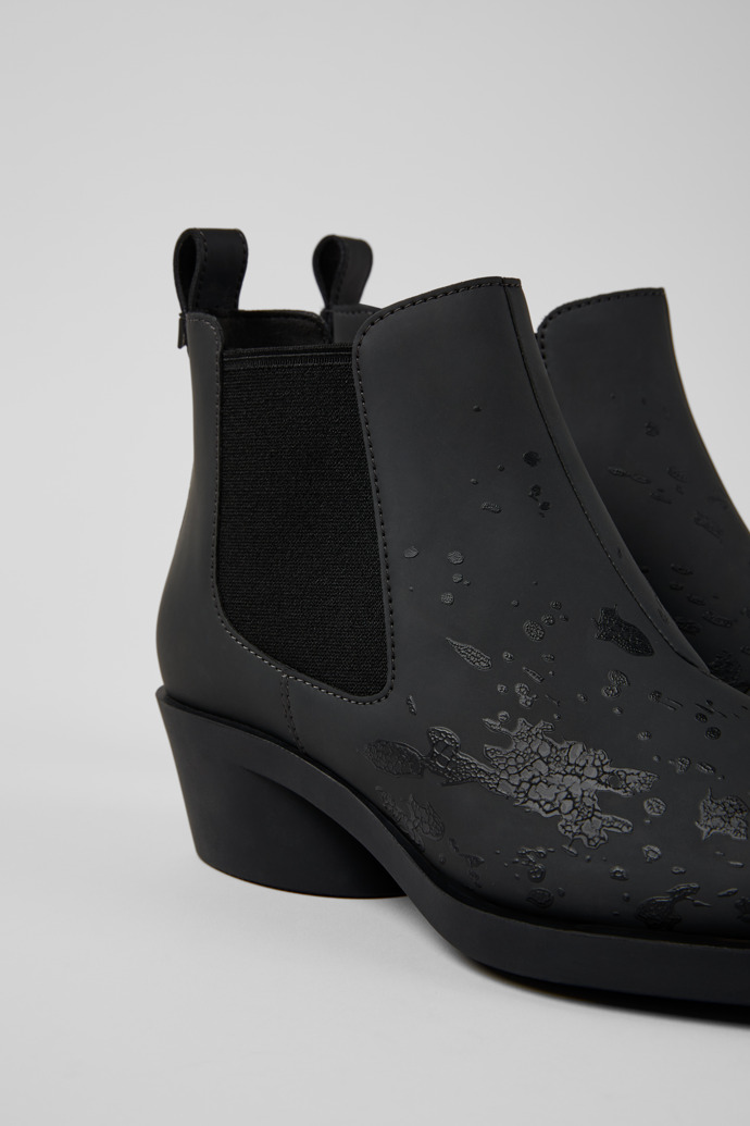 Camper Bonnie - Graue und schwarze Lederstiefeletten für Damen