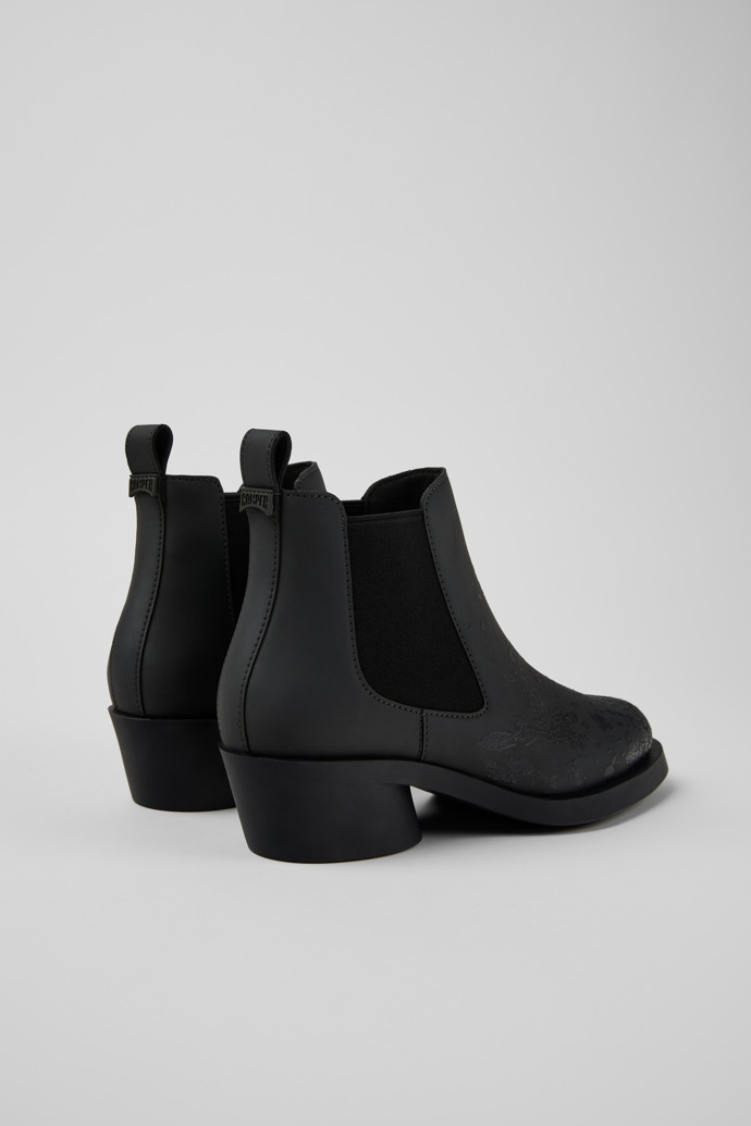 Camper Bonnie - Graue und schwarze Lederstiefeletten für Damen