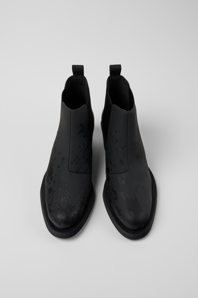Camper Bonnie - Graue und schwarze Lederstiefeletten für Damen